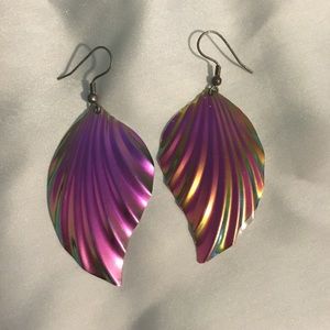 Metallic winged earrings